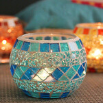 Handmade Romantic Glass Tealight Candle Holder for Party Decor