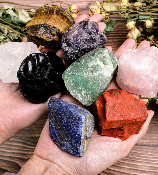 Large Natural Crystal Chakra Stones for Tumbled, Meditation & Reiki Crystal Healing