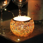 Handmade Romantic Glass Tealight Candle Holder for Party Decor