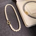 French Elegant Micro Set Zircon Round Buckle Imitation Pearl Beaded Necklace – Women's Temperament Jewelry Sweet Accessories.
