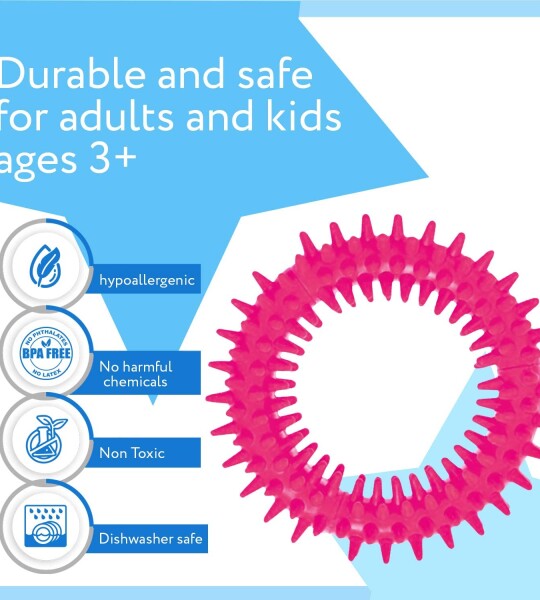 Spiky Sensory Ring / Bracelet Fidget Toy (Pack of 3) - No BPA, Phthalate, Latex - Fidgets Toys / Stress Rings for Childr