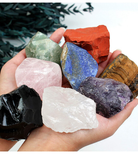 Large Natural Crystal Chakra Stones for Tumbled, Meditation & Reiki Crystal Healing