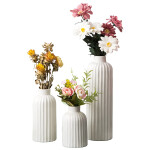 White Ceramic Vase Glaze Finish Flower Vases Home Decoration