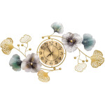 Wall Clock for Living Room Decor Large Metal Leaf Clock