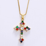 High Quality Necklace Pendant Cross  Gold Color Jewelry Gift for Women