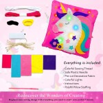 Unicorn Pillow Kit - Easy Kids Crafts for Girls & Boys - Sewing Kit for Kids with Lights - Unicorns gifts teens girl toys for girls ages 8-12
