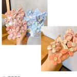 8 PcsSet Korean Children Simple Cute Flower Hairpins Fashion Sweet Girl Princess Fabric Plaid Bow Hair Clips Hair Access