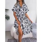 Leisure Loose Leopard Print Lace-up Shirt Dress.