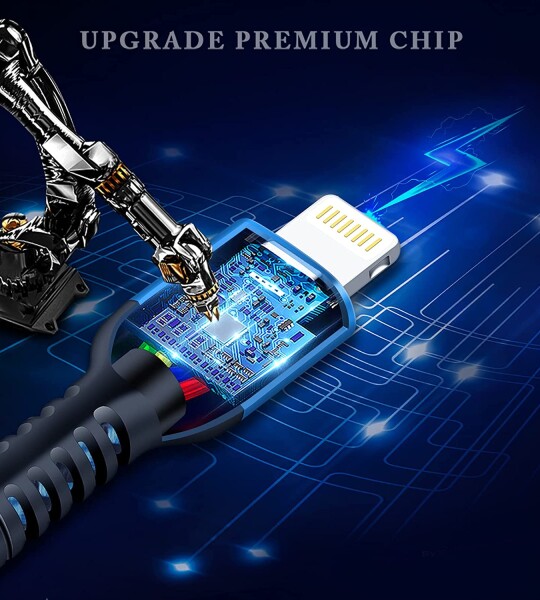 USB Lightning to USB A Cable, 5Pack Fast Charge Nylon Braided Apple Cords, Original MFI Certified Chip Power Adapter Lin