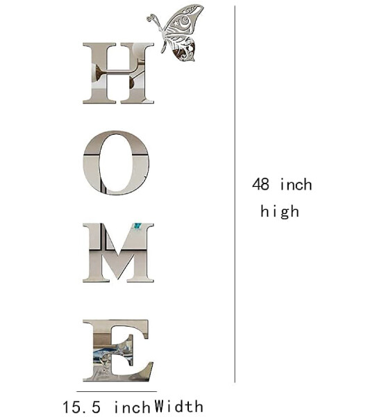 Letter Signs Acrylic Mirror Wall Stickers Home Wall Decoration