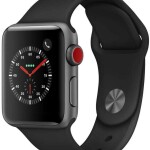 Apple Watch Series 3 (GPS + Cellular, 38MM) - Space Gray Aluminum Case with Black Sport Band (Renewed)