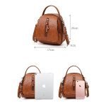 Vintage Soft Leather Shoulder Bags for Women Large Capacity Female Handbag Double Compartment Crossbody Bags Lady Small