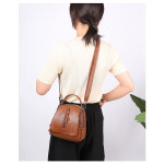 Vintage Soft Leather Shoulder Bags for Women Large Capacity Female Handbag Double Compartment Crossbody Bags Lady Small