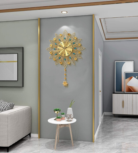 Luxury Large Battery Operated Modern Wall Clocks for Living Room Decor