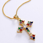 High Quality Necklace Pendant Cross  Gold Color Jewelry Gift for Women