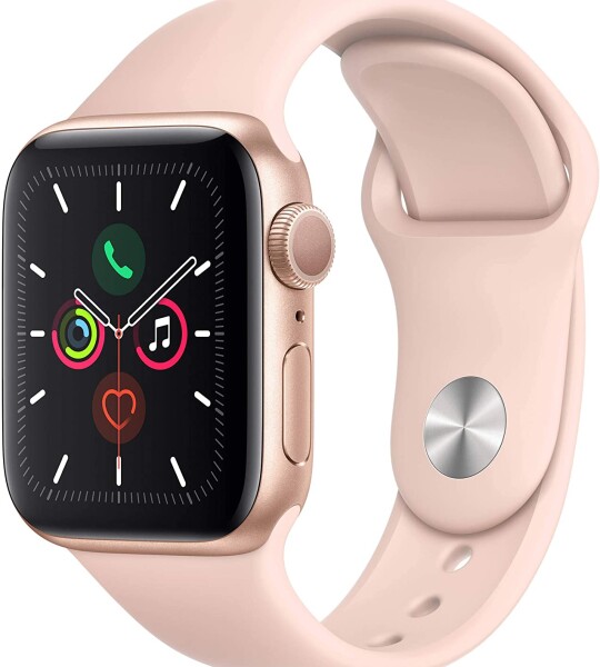 (Refurbished) Apple Watch Series 4 (GPS, 40MM) - Gold Aluminum Case with Pink Sand Sport Band