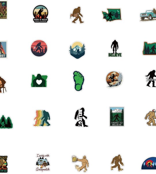 50 Pcs Bigfoot Stickers Yeti Stickers for Car Laptop PVC Backpack Water Bottle Pad Bicycle Waterproof Decal Sticker Kids