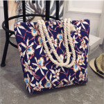 Fashion Folding Women Big Size Handbag Tote Ladies Casual Flower Printing Canvas Graffiti Shoulder Bag Beach Bolsa Femin