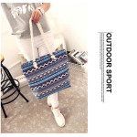 Fashion Folding Women Big Size Handbag Tote Ladies Casual Flower Printing Canvas Graffiti Shoulder Bag Beach Bolsa Femin