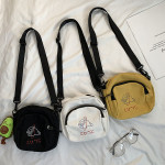 Lovely Women Canvas Shoulder Bag Handbags Korean Mini Student Phone Bag Cartoon Printing Small Crossbody Bags Casual Lad