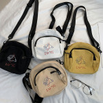 Lovely Women Canvas Shoulder Bag Handbags Korean Mini Student Phone Bag Cartoon Printing Small Crossbody Bags Casual Lad