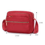 Women Fashion Solid Color Zipper Waterproof Nylon Shoulder Bag Female Crossbody Bag Ladies Bolsa Waterproof Travel Messe