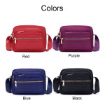 Women Fashion Solid Color Zipper Waterproof Nylon Shoulder Bag Female Crossbody Bag Ladies Bolsa Waterproof Travel Messe