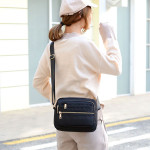 Women Fashion Solid Color Zipper Waterproof Nylon Shoulder Bag Female Crossbody Bag Ladies Bolsa Waterproof Travel Messe