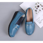 women flat loafers leather shoes