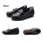 women flat loafers leather shoes