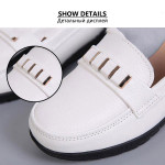 women flat loafers leather shoes