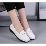 women flat loafers leather shoes
