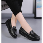 women flat loafers leather shoes