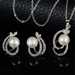 Women Simple Crystal Geometry Wedding Chain Necklace