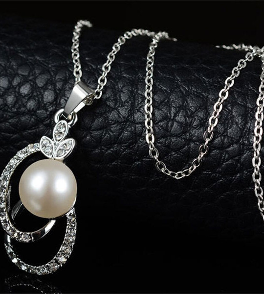 Women Simple Crystal Geometry Wedding Chain Necklace