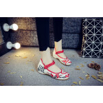 Womens Cotton Fabric Flat Shoes