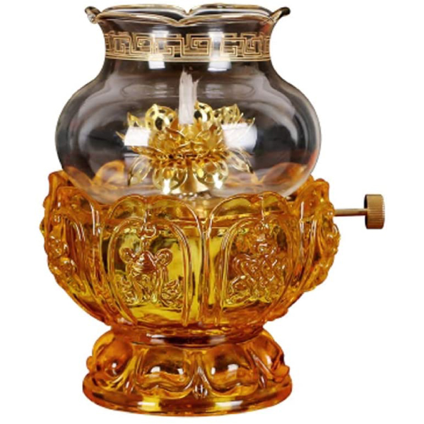 Oil Lamps for Indoor use with Home Buddha Front Light Kerosene lamp Pure Paraffin oil Candle Holder