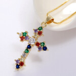 High Quality Necklace Pendant Cross  Gold Color Jewelry Gift for Women