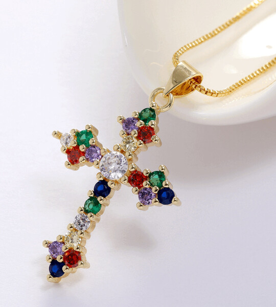 High Quality Necklace Pendant Cross  Gold Color Jewelry Gift for Women