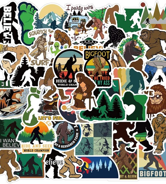 50 Pcs Bigfoot Stickers Yeti Stickers for Car Laptop PVC Backpack Water Bottle Pad Bicycle Waterproof Decal Sticker Kids