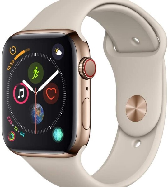 Apple Watch Series 4 (GPS + Cellular, 44mm) - Gold Stainless Steel Case with Stone Sport Band