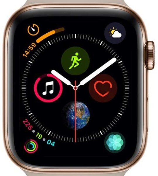 Apple Watch Series 4 (GPS + Cellular, 44mm) - Gold Stainless Steel Case with Stone Sport Band